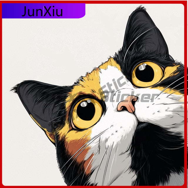 Laptop Unique Accessories - Durable Peeking Calico Cat Aesthetic Car