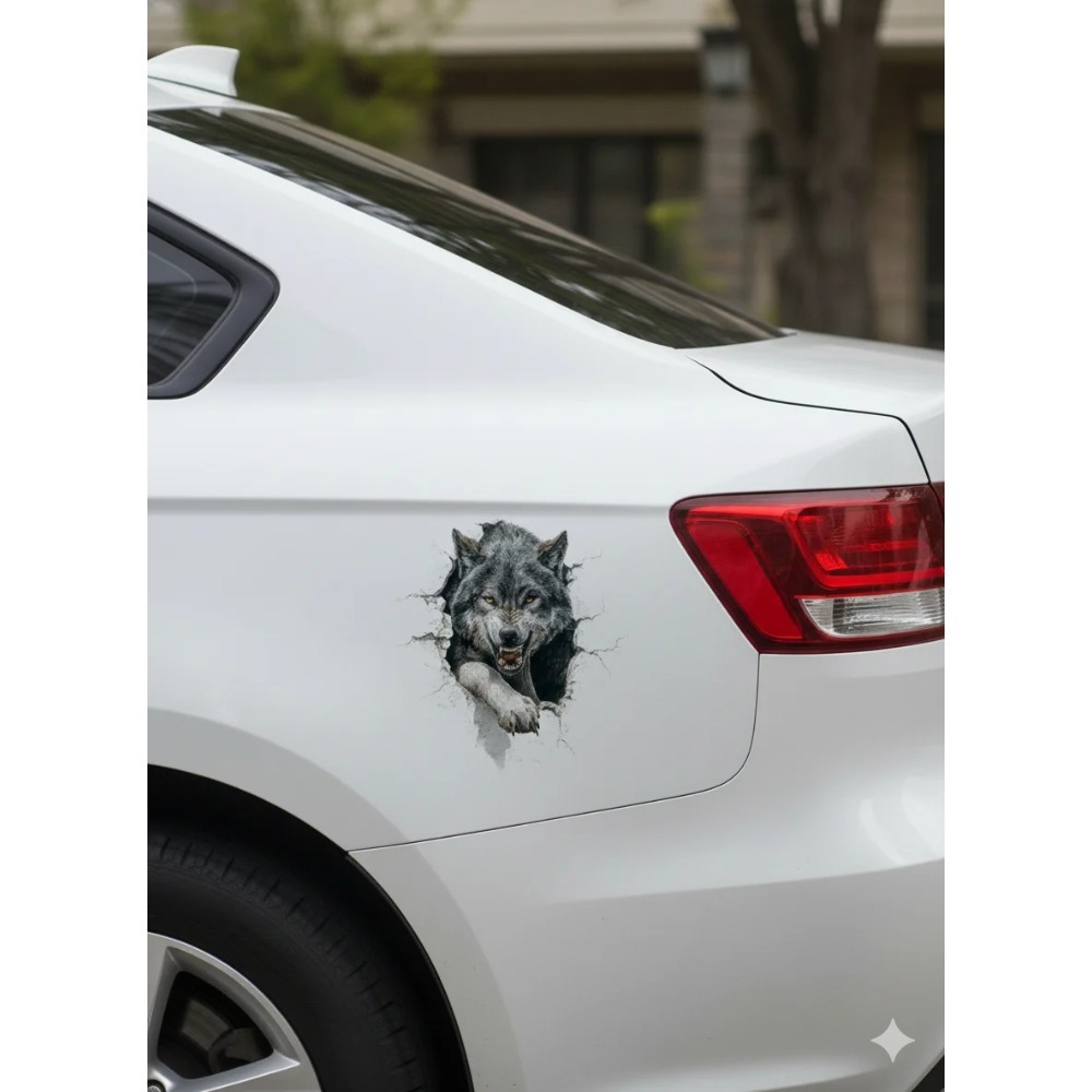 Howling Grey Wolf Peeking Aest - Laptop Unique Accessories ulasan dan harga