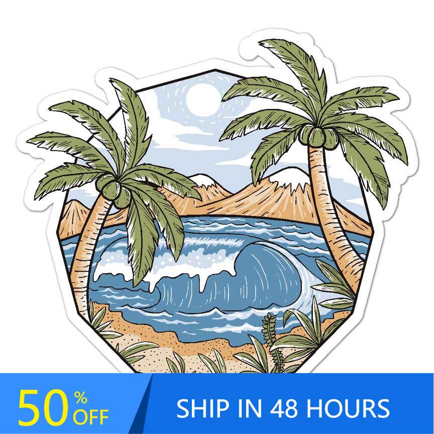 Palm Trees Beach Surf, Retro B - Laptop Unique Accessories ulasan dan harga