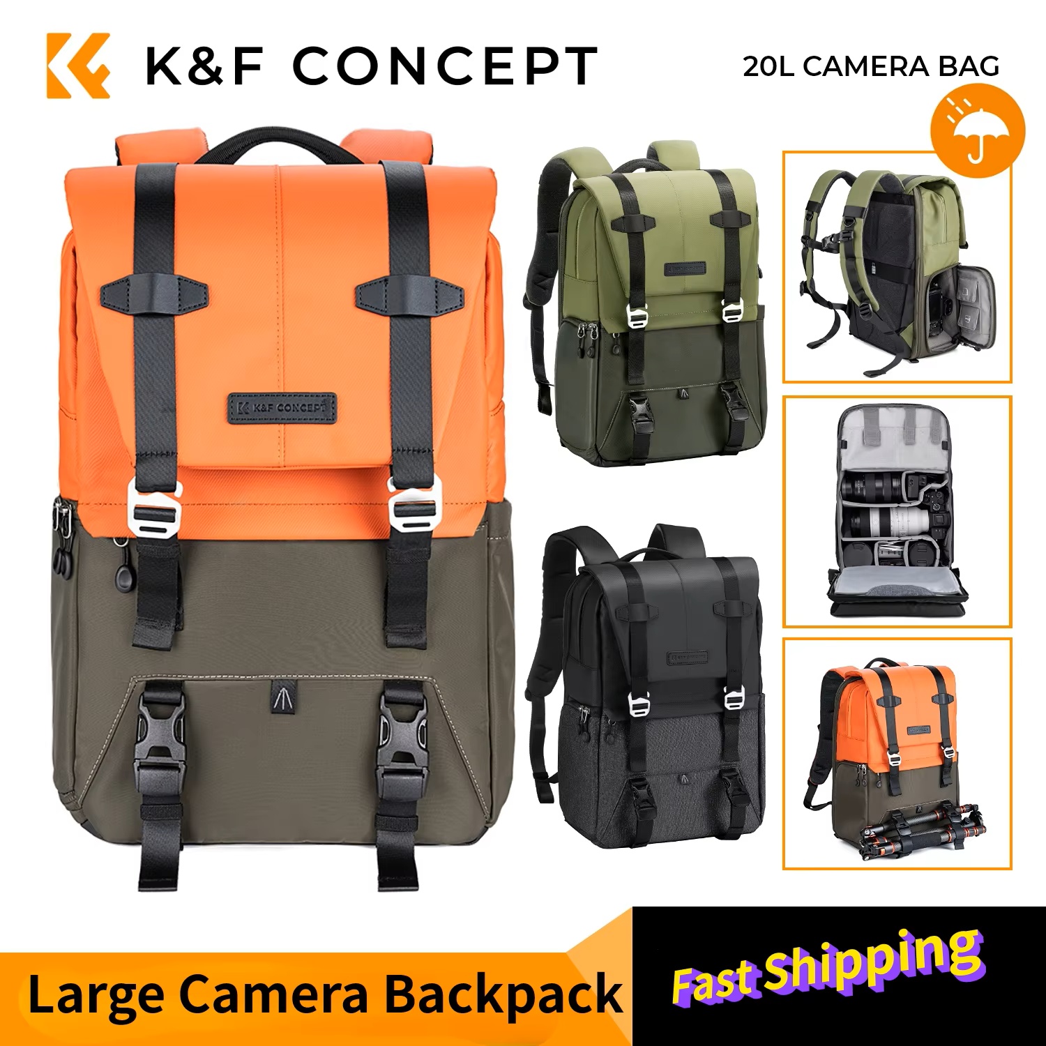 K&F CONCEPT Camera Backpack Tr - Laptop Accessories Case ulasan dan harga