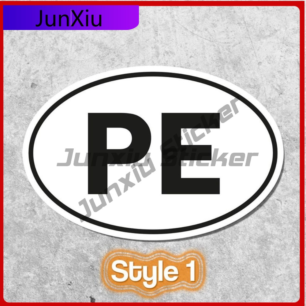 Peru PE Sticker Oval Flag Wate - Laptop Unique Accessories ulasan dan harga